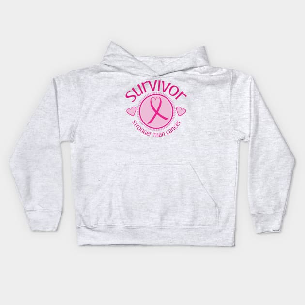 Breast Cancer Survivor Kids Hoodie by kimmieshops